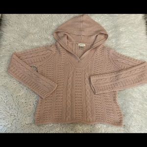 Anthropologie Sleeping in snow pink hoodie sweater
